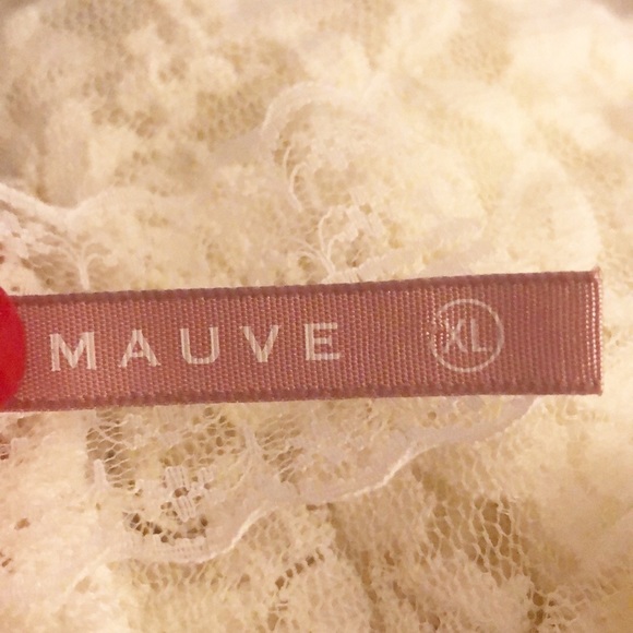 Mauve Cream Long Lace Cardigan Size XLarge - Picture 8 of 8